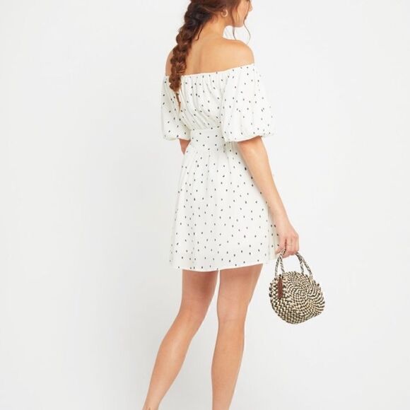 OPT Anthropology brand Valentina cream dress with black polka dots NWT size XS - Picture 3 of 16